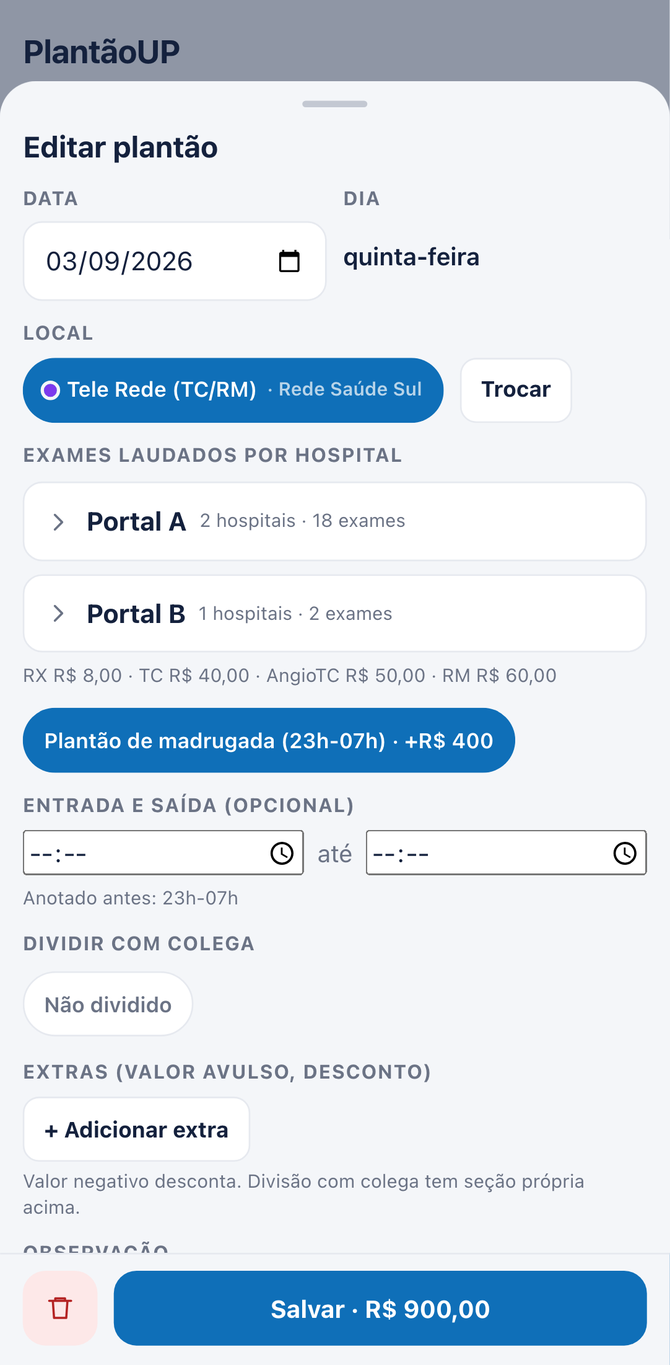 Grade de exames por hospital na telemedicina
